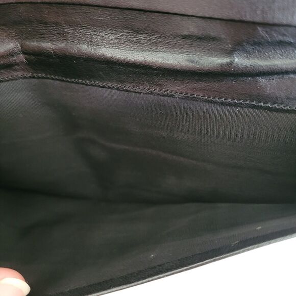 Givenchy Vintage Wallet Black Bifold Logo Large Checkbook Unisex Slim Leather - Picture 7 of 9
